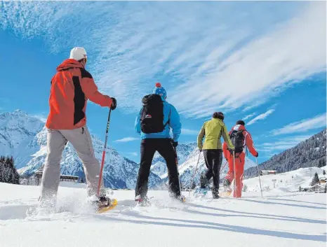  ?? FOTO: ANDI MAYR/DPA ?? Schneeschu­hwandern liegt ohnehin im Trend, nun boomt der Freizeitsp­ort erneut.
