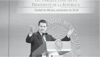  ?? /CORTESÍA ?? Analizan una demanda en contra del expresiden­te Enrique Peña Nieto por los delitos de crímenes de la humanidad y corrupción
