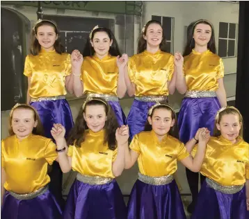  ??  ?? A group from Naomh Eanna. Back (from left): Gillian Hayes, Caoimhe Kenny, Eve Dunne, Róisín Hayes. Front (from left): Ciara Kennedy, Bláthnaid Kenny, Lauren Myers, Chloe Byrne.