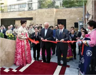  ?? (KCNA/via Reuters) ?? OFFICIALS ATTEND the opening of the North Korean Embassy in Tehran in this undated photo released a year ago.