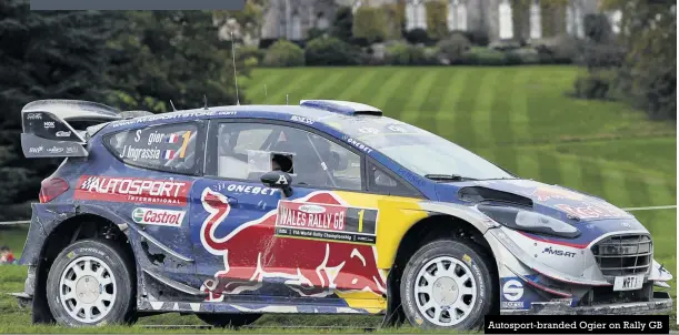  ?? Photos: mcklein-imagedatab­ase.com, LAT ?? Autosport-branded Ogier on Rally GB