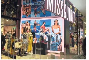  ??  ?? A store front of the British retailer Missguided.