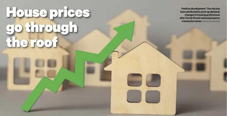  ?? Picture: Shuttersto­ck ?? Positive developmen­t. The rise has been attributed to pent-up demand,
changes in housing preference­s after Covid-19 and reduced property
transactio­n taxes.