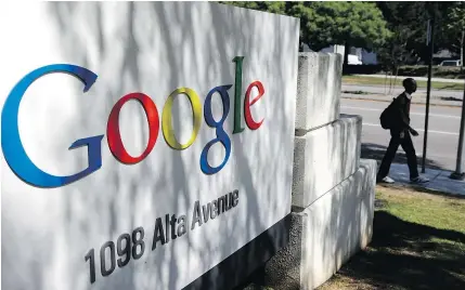  ?? —AP FILES ?? Google Canada officials reiterated Friday that they will act on individual complaints and remove search results that violate local laws. Google handles more than 3.5 billion searches a day.