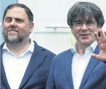  ?? ARCHIVO ?? Junqueras y Puigdemont, en una foto de archivo.