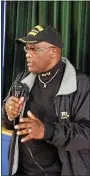  ?? ?? Willie Richet, chief sheriff’s deputy of Montgomery County, addresses a rally to save the Carver Community Center swimming pool in Norristown Saturday, March 21, 2015.