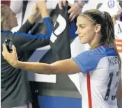  ?? TED S. WARREN/ASSOCIATED PRESS ?? Playing for the U.S. in the Tournament of Nations could keep Alex Morgan out of Saturday’s match with Chicago.