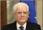  ?? ANDREW MEDICHINI — THE ASSOCIATED PRESS FILE ?? Italian President Sergio Mattarella at Quirinale Presidenti­al Palace in Rome.