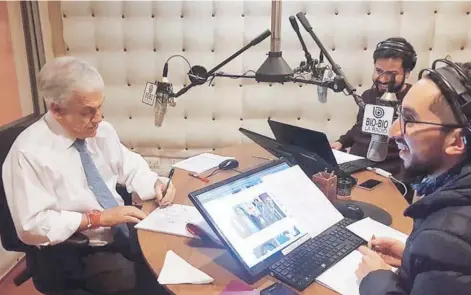  ?? FOTO: CEDIDA ?? ►► Ex Presidente Sebastián Piñera, ayer dando una entrevista en Radio Bío Bío.