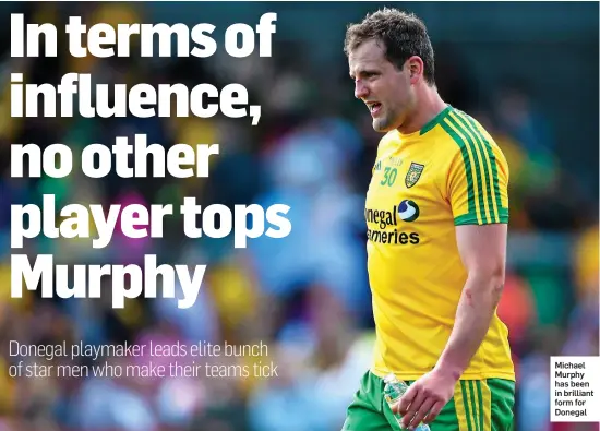  ??  ?? Xyyyyy xyyyy xyyyy xxxxx yyyy Michael Murphy has been in brilliant form for Donegal