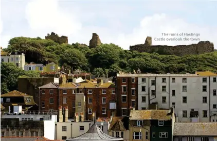  ??  ?? The ruins of Hastings Castle overlook the town