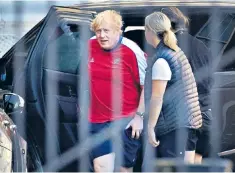  ??  ?? Boris Johnson arrives at a Buckingham Palace side entrance to exercise in the grounds