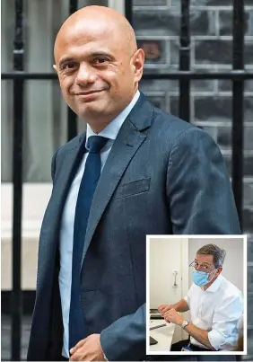  ?? ?? Emergency: Health secretary Sajid Javid and, inset, Prof Martin Marshall of the Royal College of GPs, who warned MPs the ‘right to see a GP was undelivera­ble’