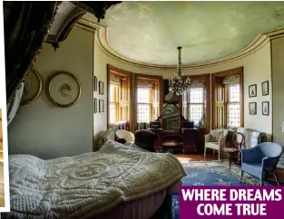  ?? ?? WHERE DREAMS COME TRUE
Room with a view: The opulent master bedroom looks out over the sea