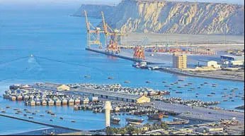  ?? COURTESY: GWADAR PORT AUTHORITY ?? The CPEC connects China’s Xinjiang with Pakistan’s Gwadar port (in pic).