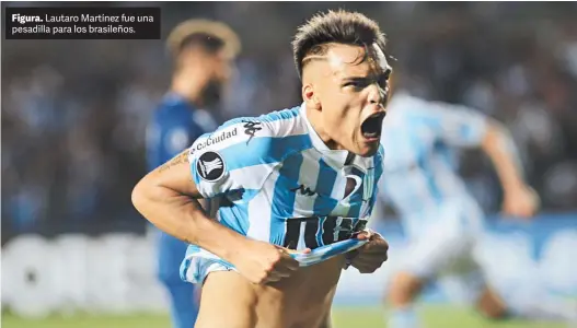  ?? MARCELO CARROLL ?? Figura. Lautaro Martínez fue una pesadilla para los brasileños.