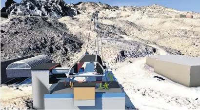  ??  ?? Artist’s impression of a proposed gondola to be built on Mt Ruapehu.