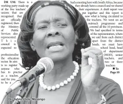  ??  ?? Dr Sylvia Utete-Masango