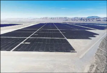  ?? Michael Quine Las Vegas Review-Journal @Vegass88s ?? The Switch Station 1 and Switch Station 2 solar projects, north of Las Vegas, were commission­ed in 2017. Two new Southern Nevada projects have been proposed.