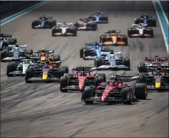  ?? File photo ?? The longest Formula One season in history begins Sunday morning in Bahrain for the Bahrain Grand Prix. There are 24 races on the 10-month calendar.