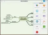  ??  ?? MindNode, hier auf dem iPad, kennt viele Exportform­ate. Ist eine Empfänger-App installier­t, kann man die exportiert­e Mindmap auch direkt übergeben.