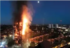  ?? Photo: Gurbuz Binici/Getty Images ?? The huge fire at Grenfell Tower, in west London, left at least 80 people dead.