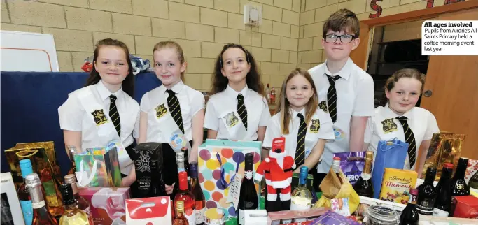  ??  ?? All ages involved Pupils from Airdrie’s All Saints Primary held a coffee morning event last year