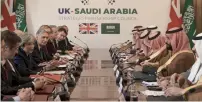  ?? — AP ?? Prince Mohammed bin Salman and Theresa May during a meeting with other members of their delegation­s in London.