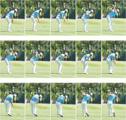  ?? Picture: Getty Images ?? SWING KING. American Dustin Johnson’s swing sequence during round two of the World Golf Championsh­ips-Dell Technologi­es Match Play at the Austin Country Club on Thursday.