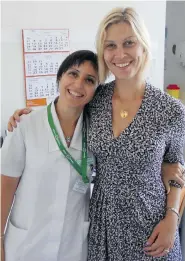  ??  ?? Kapka Petrov, right, with Roza Balabanska, a Bulgarian gastroente­rologist at Tokuda Hospital who found Petrov’s problem.