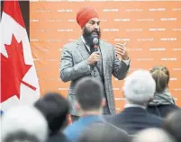  ?? SEAN KILPATRICK THE CANADIAN PRESS FILE PHOTO ?? No one is taking for granted that Jagmeet Singh will still be leading the NDP by next fall’s federal election, Chantal Hébert writes. The anyone-but campaign’s already picking up steam.