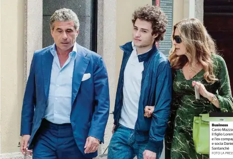  ?? FOTO LA PRESSE ?? Business Canio Mazzaro, il figlio Lorenzo e l’ex compagna e socia Daniela Santanchè