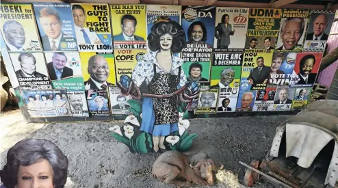  ?? Picture: Esa Alexander ?? Evita and some of her cast from the past live on at Evita se Perron, the tiny Uys-inspired homeland of Afrikaner countercul­ture, which the new owners say is a reminder that some of the staunchest anti-apartheid activists were Afrikaners.