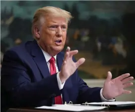 ?? AP fiLE ?? DESCRIBE ‘ACCURATE’: President Trump says he’s ‘prepared to accept any accurate election result,’ but he continues to claim sabotage without offering any proof.