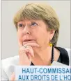  ??  ?? Ginebra. Michelle Bachelet, alta comisionad­a para los DD. HH.