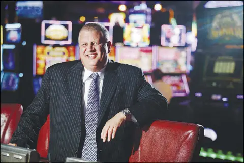  ?? WADE VANDERVORT ?? Derek Stevens is the new face of gaming in downtown Las Vegas after acquiring and renovating the Golden Gate (the oldest hotel in the city), The D ( formerly Fitzgerald’s) and adding his latest venture: a resort he’s building from the ground up on the site of the former Las Vegas Club.