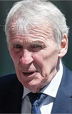  ??  ?? ‘Not aggressive’: Paddy Crerand outside court yesterday