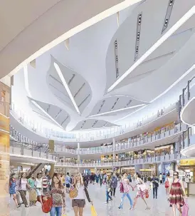  ??  ?? The mall’s atrium with its iconic gabi-inspired ceiling