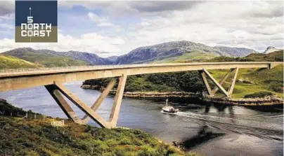  ??  ?? EYE-CATCHING: Kylesku Bridge in Sutherland is one of the many points of interest on the NC500