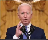  ?? (Win McNamee/Getty Images/TNS) ?? US PRESIDENT Joe Biden speaks last week at the White House.