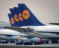  ?? Michael Probst / Associated Press ?? Lufthansa said it received a $9.8 billion “stabilizat­ion package” from Germany to keep the airline flying.