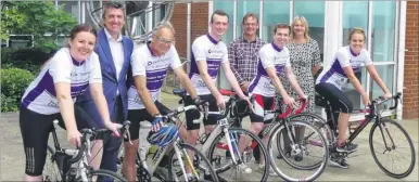  ??  ?? Staff from Grant Thornton who are preparing to cycle from London to Paris