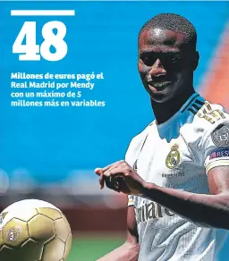  ??  ?? SONRIENTE. Ferland Mendy se mostró muy feliz en su presentaci­ón como jugador del Real Madrid.