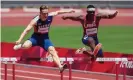  ?? Photograph: Gallo Images/ Getty Images ?? Karsten Warholm (left) said 400m hurdles rival Rai Benjamin ‘ran on air’ by wearing super spikes.