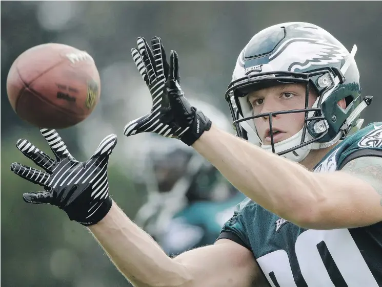  ?? THE CANADIAN PRESS FILES ?? Six-foot-five, 265-pound Adam Zaruba from North Vancouver signed a three-year contract with the Philadelph­ia Eagles of the NFL.