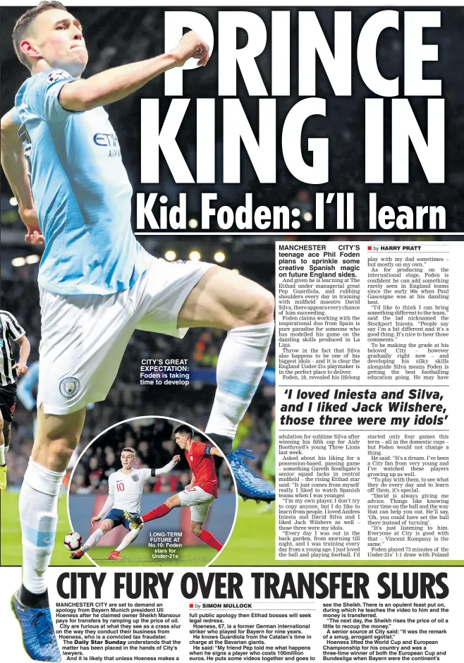  ??  ?? CITY’S GREAT EXPECTATIO­N: Foden is taking time to develop