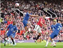  ?? ?? Casemiro heads home Manchester United’s opening goal