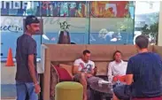  ??  ?? A screen grab from Al- Jazeera’s sting operation shows alleged fixer Aneel Munawar ( left) in a hotel lobby in Sri Lanka. Former England players Graeme Swann and Tim Bresnan are also seen.