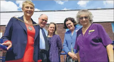  ??  ?? Lord Mayor Rosemary Doyle, David Eldridge, Geraldine Allinson, Judge Adele Williams and Jenny Seatherton MBE at Canterbury and District Recorder AGM