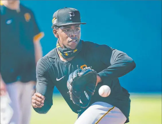  ?? Frank Franklin II The Associated Press ?? Slick-fielding infielder Ke’bryan Hayes, 24, is one of the Pittsburgh Pirates’ bright spots, batting .376 with five homers in 24 games last season.